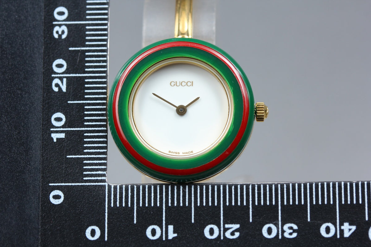 Gucci Change Bezel 11/12.2 Gold Gucci Sherry Line Bezel Women's Quartz Watch