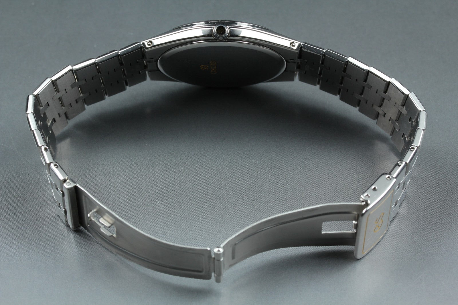 New Batt GRAND SEIKO 9587-8000 SBGS003 Silver Quartz Date Boy's Watch 36mm JAPAN