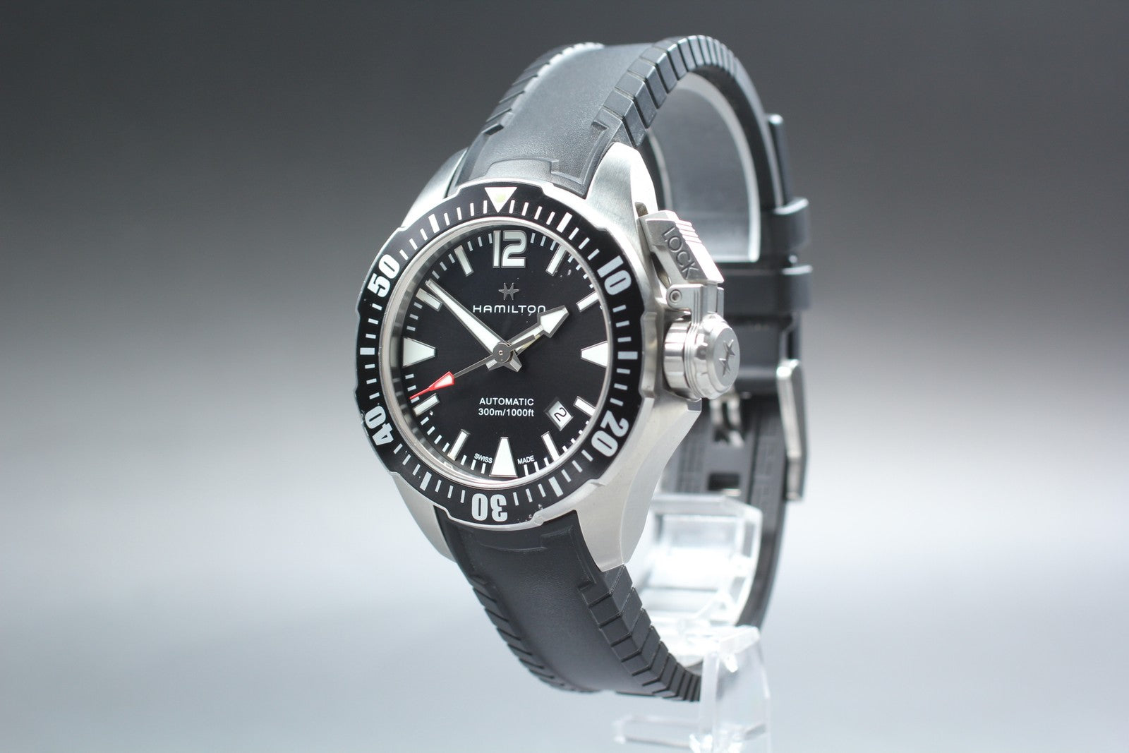 Hamilton Khaki Navy Frogman H776050 Black Date 42mm Automatic Men's Watch