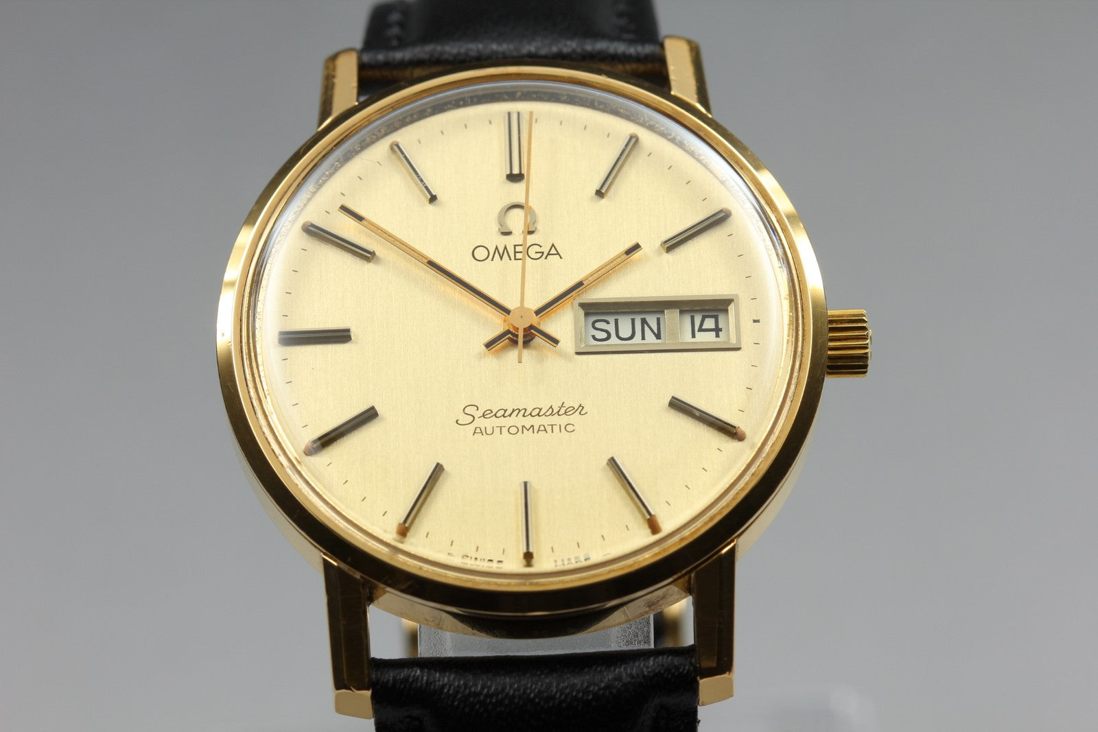Vintage OMEGA Seamaster Gold 166.0209 Cal.1020 Day/Date 34mm AT Men's Watch