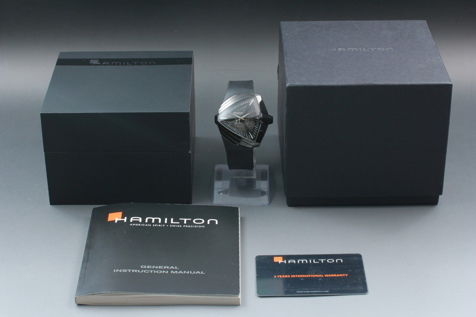 Exc+5*Box HAMILTON Ventura XXL Elvis Presley Automatic Black Men's Watch 46mm JP