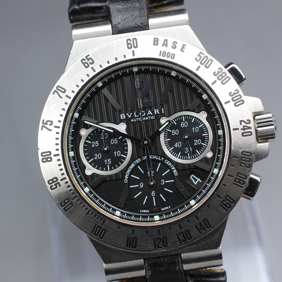 BVLGARI Diagono Tachymetric Chronograph CH40STA Automatic Men's Watch 40mm JAPAN