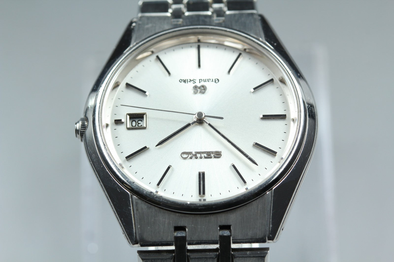 New Batt GRAND SEIKO 9587-8000 SBGS003 Silver Quartz Date Boy's Watch 36mm JAPAN