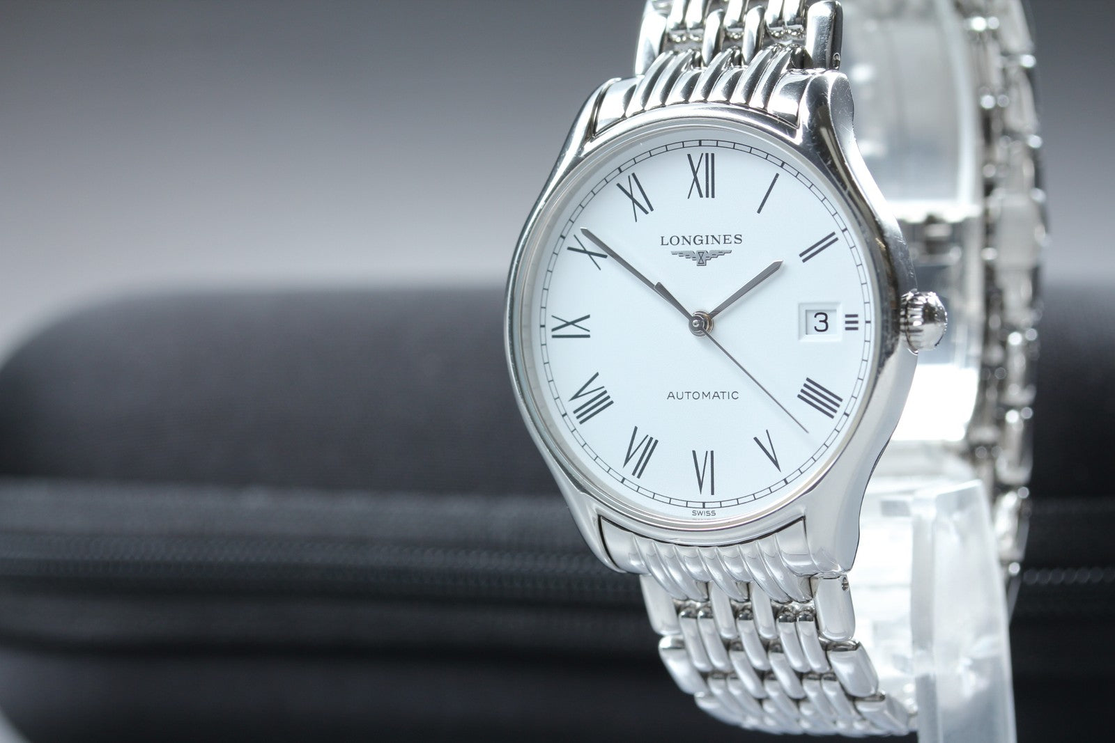 LONGINES Lyre L4.860.4 Automatic Date White Dial Men's Watch 35mm JAPAN Exc+5