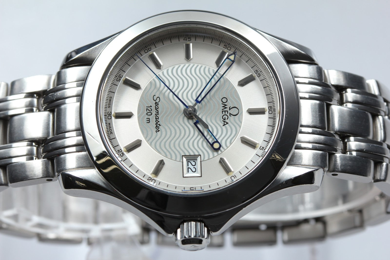 Near MINT- Box Omega Seamaster 120M 2511.31 Cal.1538 Silver Qz 36mm Men's Watch