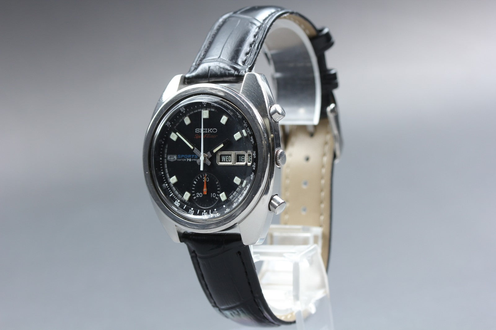overhauled SEIKO 5 Sports Speed Timer 6139-6010 Automatic Men's Watch 39mm JAPAN
