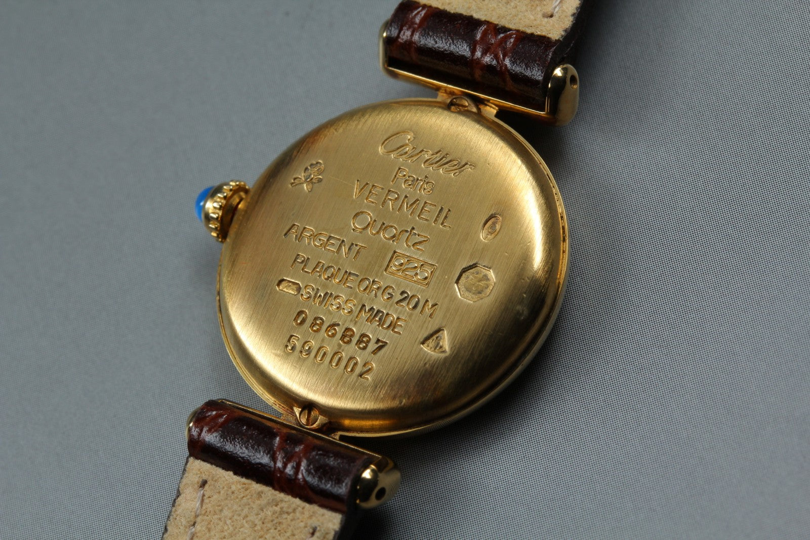Vintage Cartier Must Colisee Vermeil 590002 Brown Gold Women's Quartz Watch