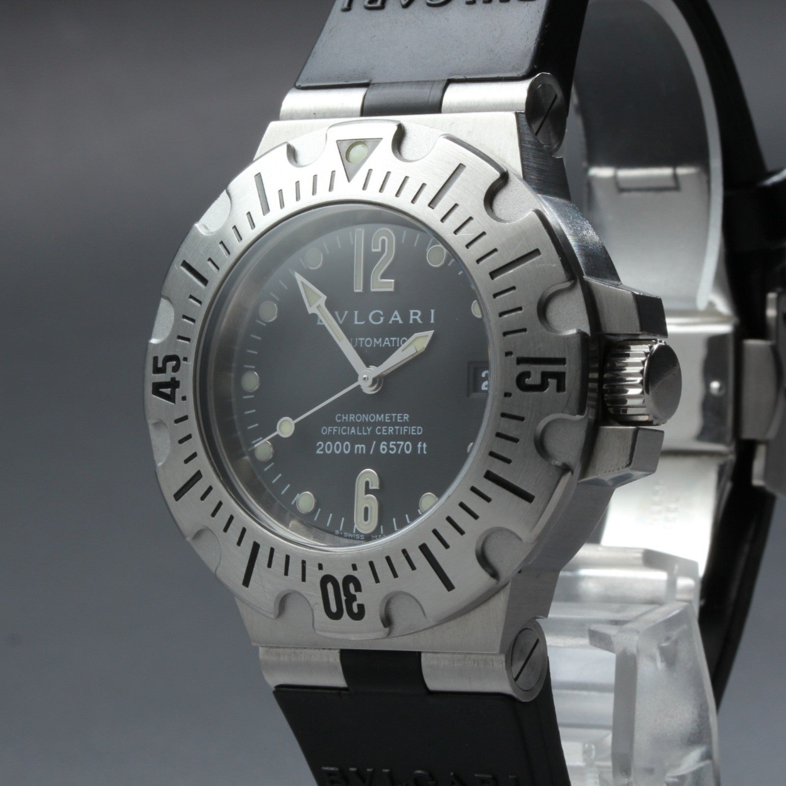 BVLGARI Diagono Professional Scuba SD42S Automatic Date Men's Watch From JAPAN