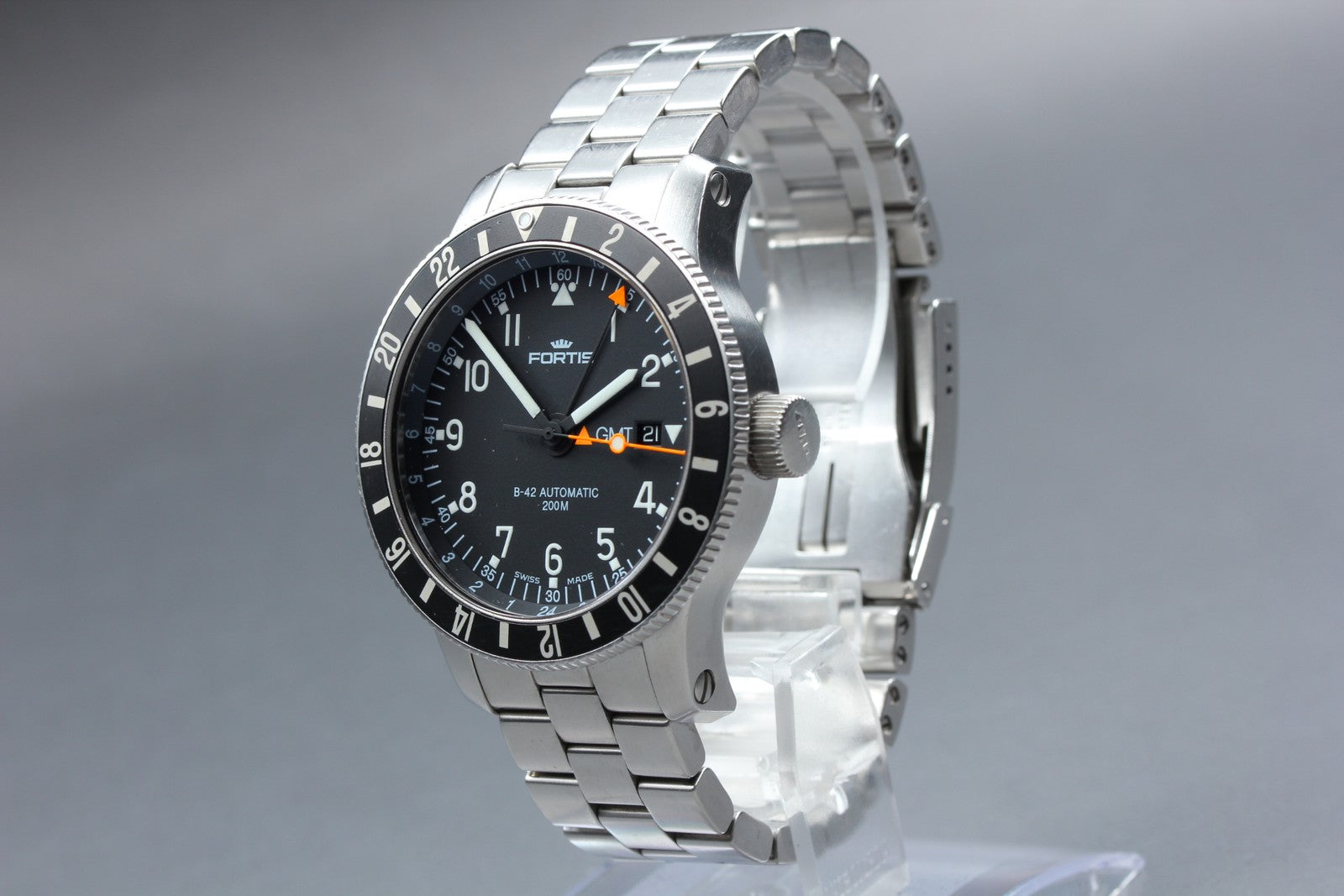 Overhauled FORTIS Cosmo Note 649.10.148.3 Automatic Men's Watch 44mm JAPAN