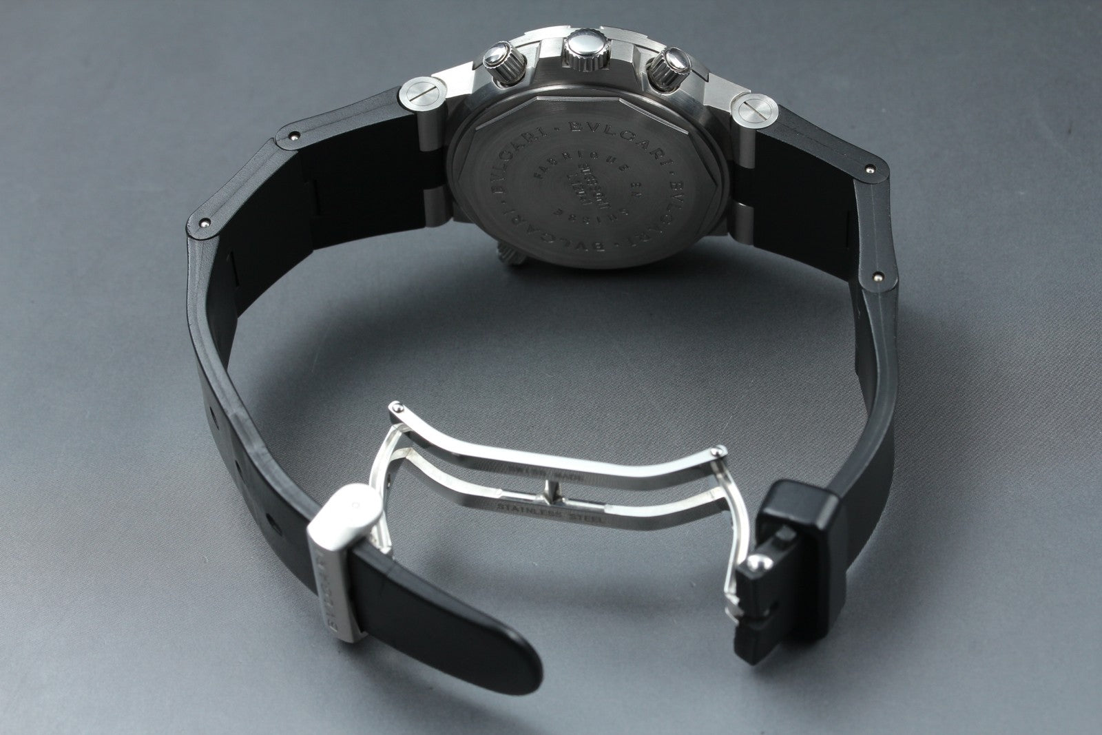 BVLGARI Diagono Scuba Automatic GMT Date Black Dial Men's Watch 38mm JAPAN Box