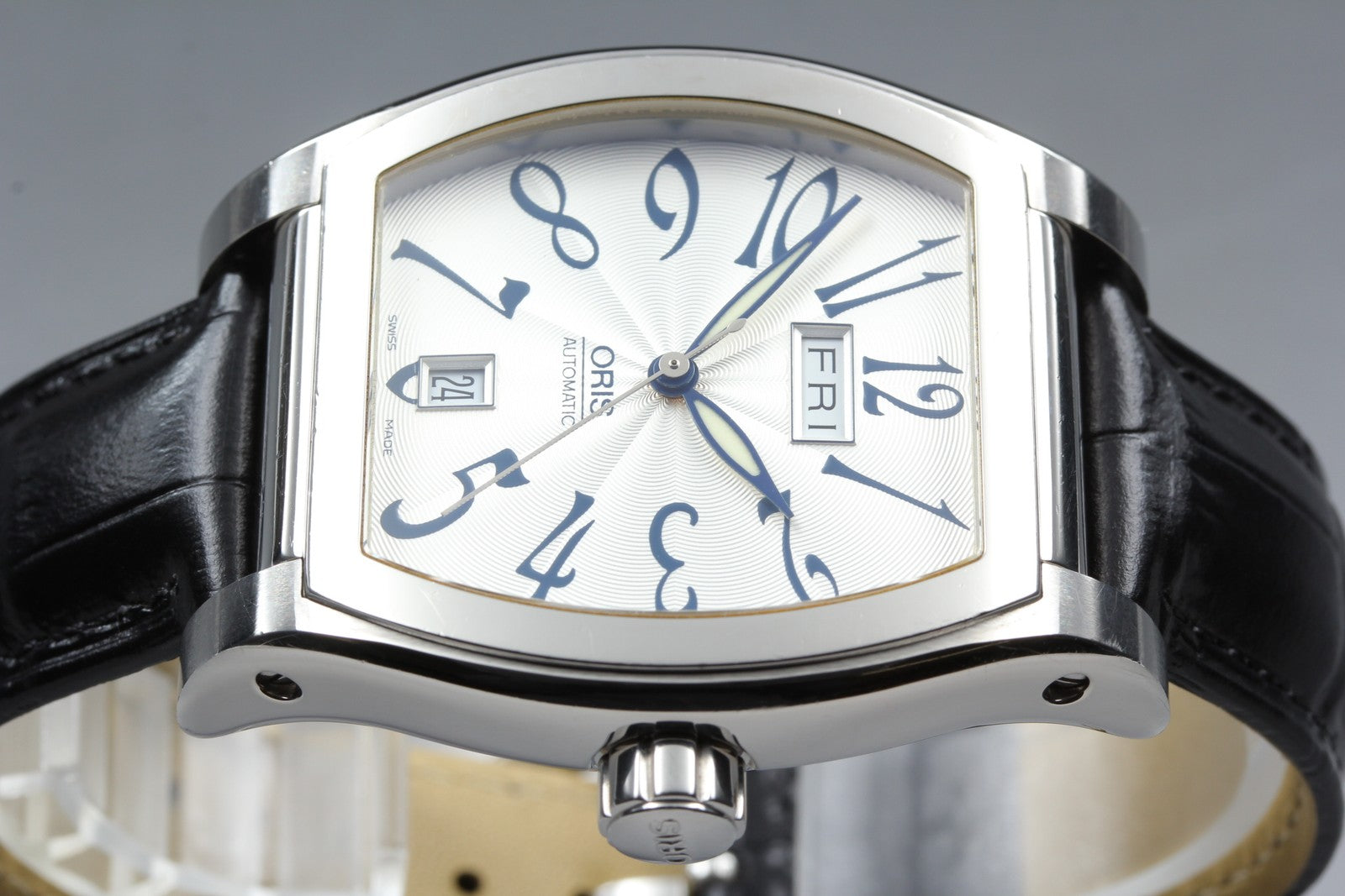 ORIS Miles Day Date 7539 Silver Black 37mm Automatic Men's Watch Japan