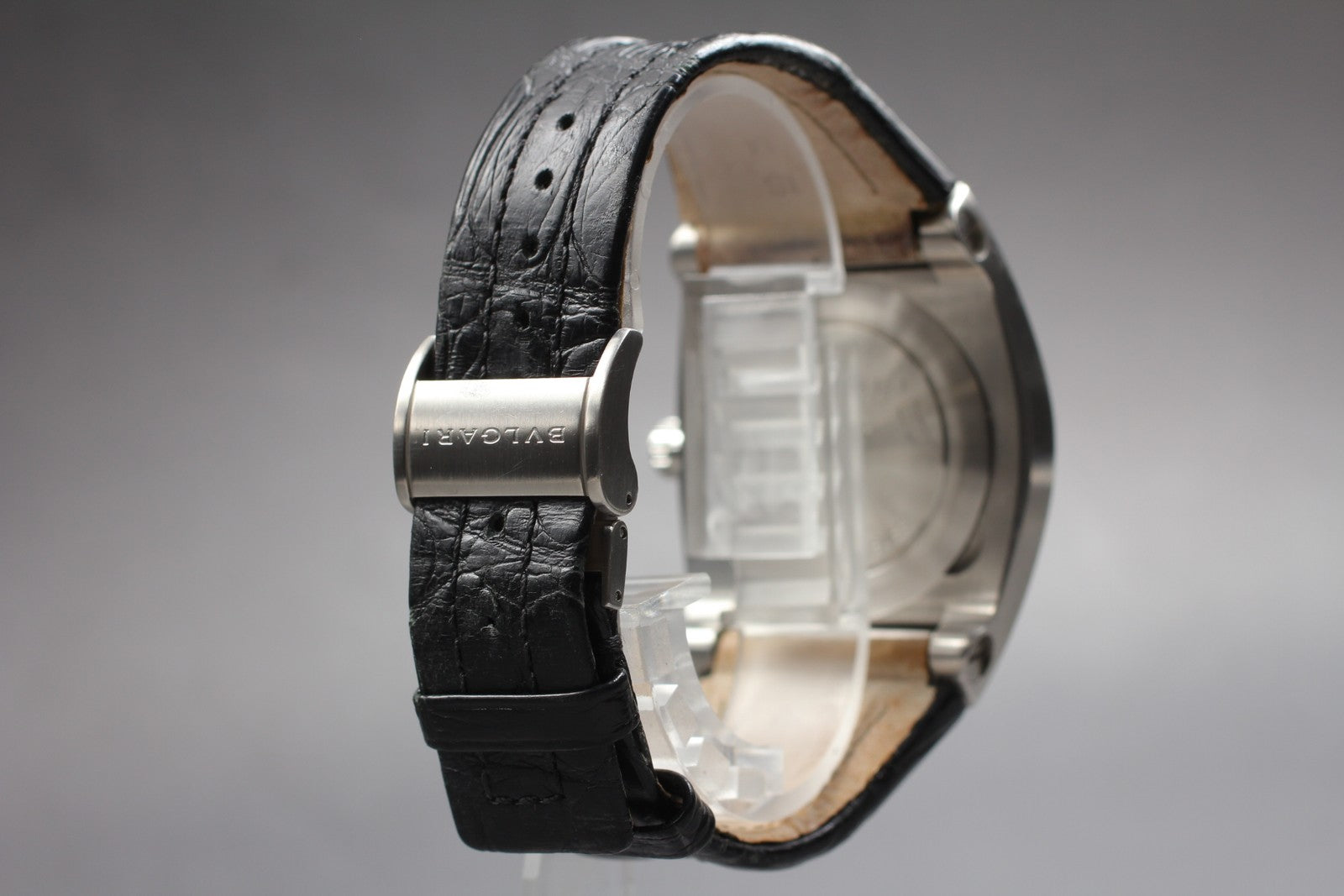 Exc+5*Box BVLGARI Ergon EG40S Black Stainless Steel Automatic Men's Watch JAPAN