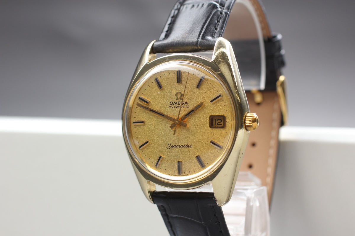 OMEGA Seamaster Gold 166.067 Cal.565 Date 35mm Automatic Men's Watch Vintage