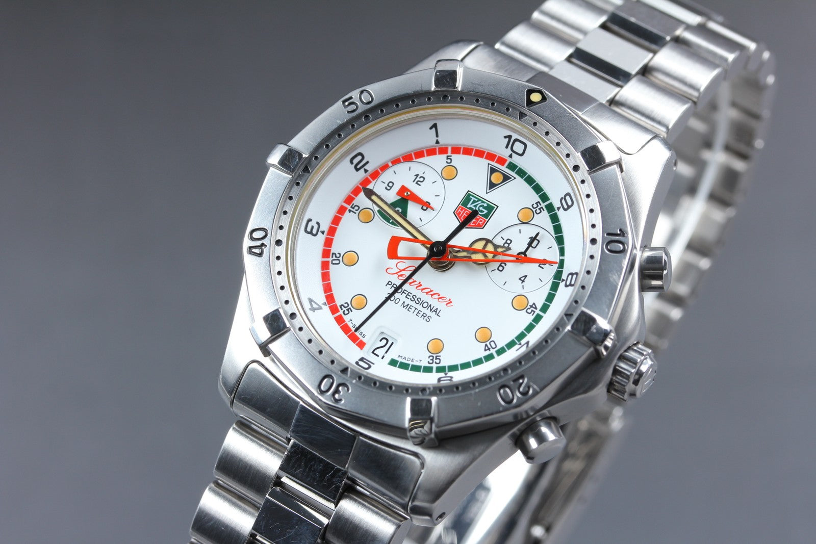 Exc+5*Box TAG HEUER Regatta CK111R White Dial Quartz Men's Watch 39mm From JAPAN