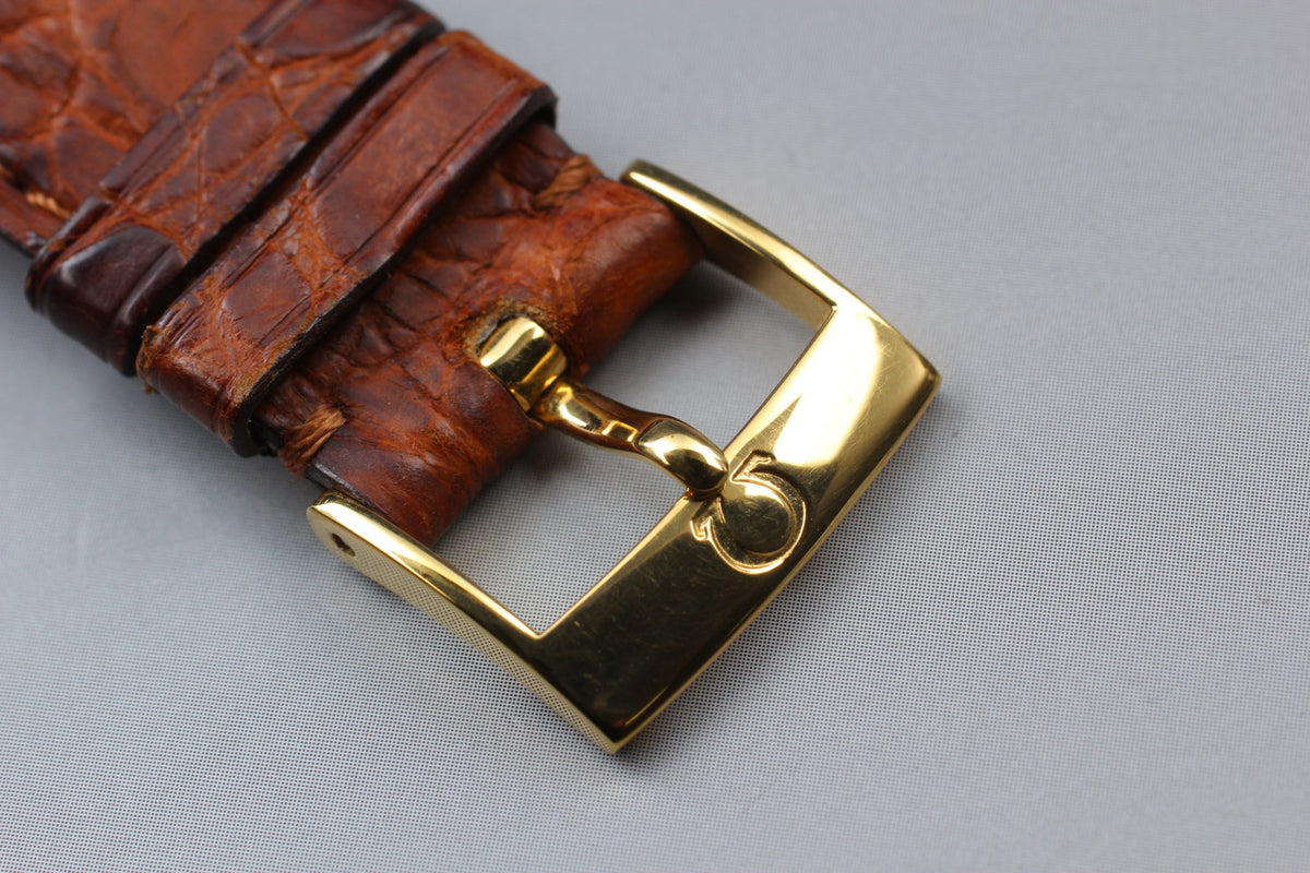 OMEGA Geneve 166.041 Cal.565 Date Gold Brown 34mm Automatic Men's Watch Vintage