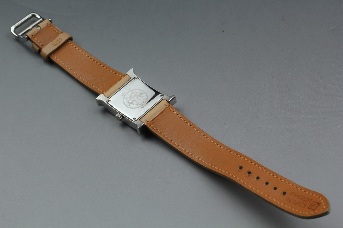 HERMES H Watch HH1.210 Quartz Orange Dial Women's Watch 21mm JAPAN Box