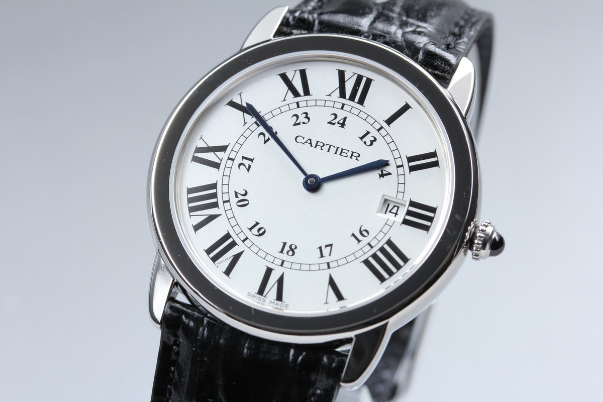 Cartier Ronde Solo de Cartier 3603 Silver Quartz 35mm Unisex Watch Polished Box