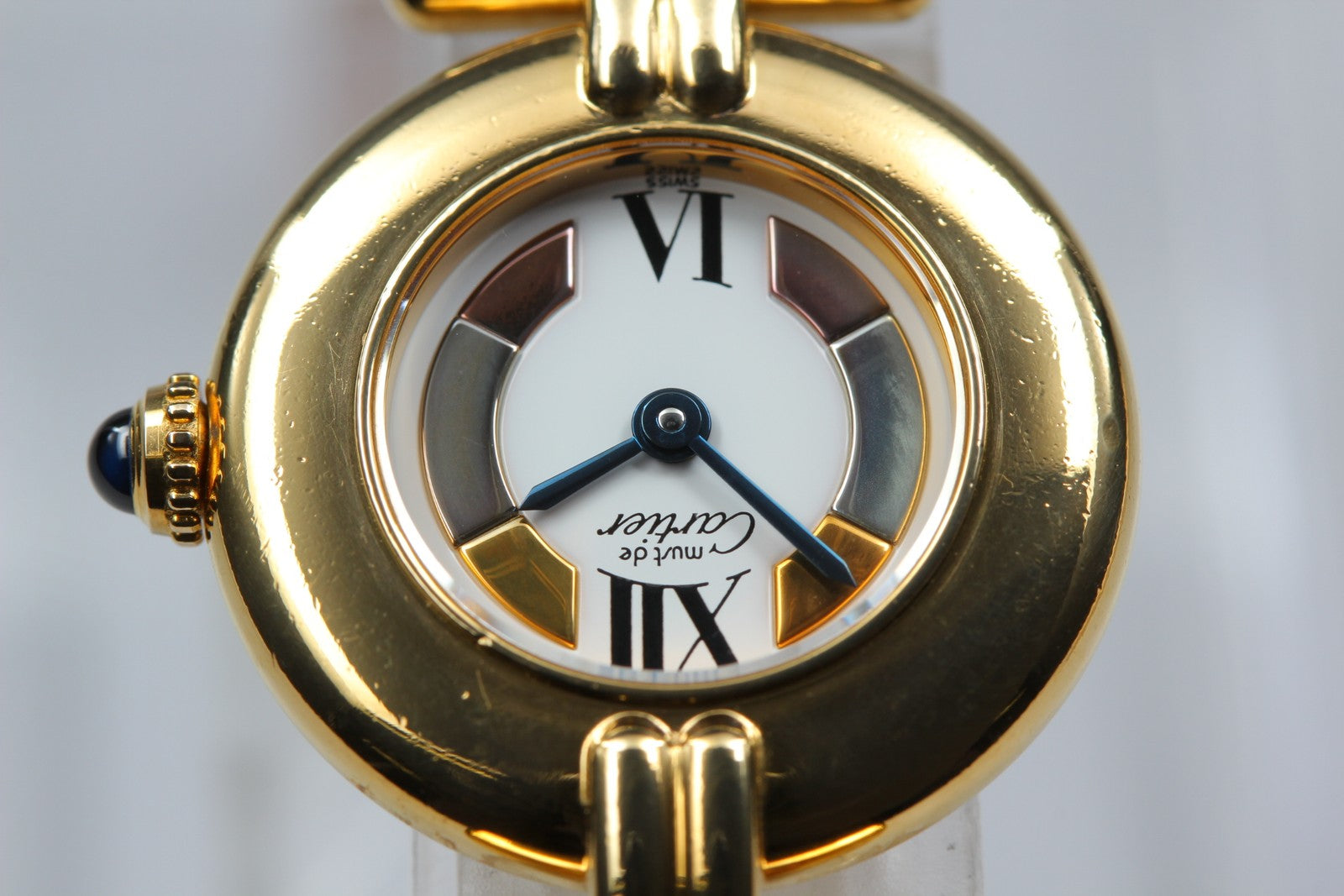 Cartier Must Colisee Vermeil 590002 Brown Gold Women's Quartz Watch Vintage
