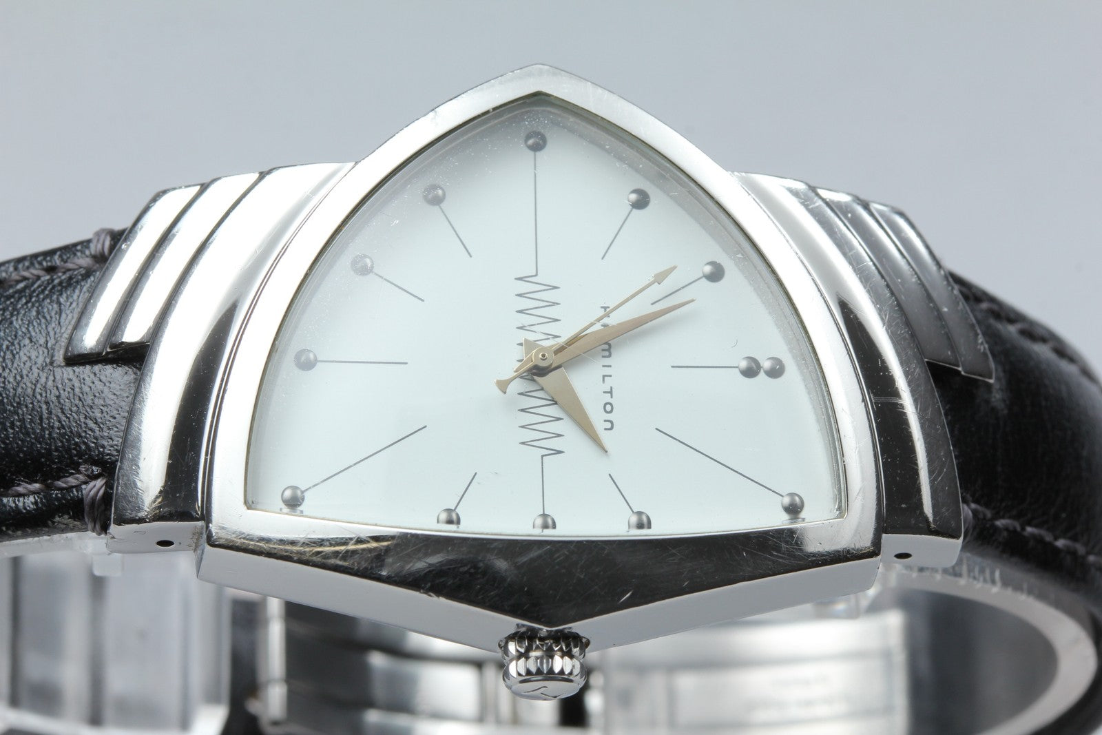 New Batt Hamilton Ventura H244110 Quartz White Dial Men's Watch 33mm JP Exc+4