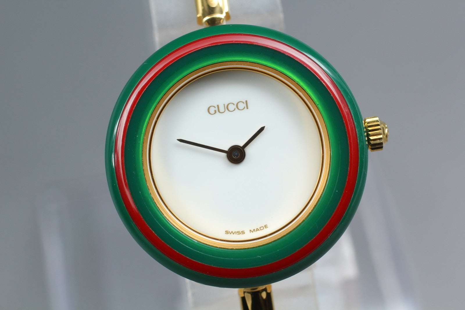 New Batt Vintage GUCCI Change Bezel 11/12.2 Quartz Women's Watch 25mm JAPAN Box