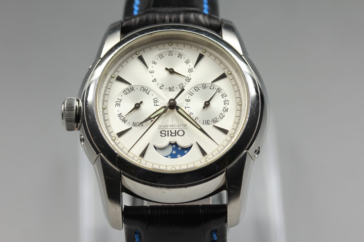 ORIS Artelier Complication 7554 Automatic Day/Date Silver Men's Watch 38mm JAPAN