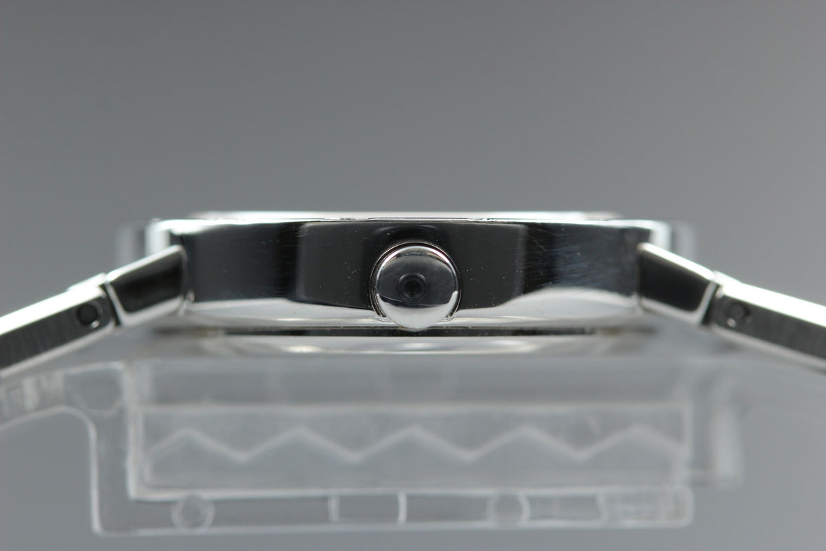 New Batt BVLGARI BB26SS Black Dial Quartz Date Women's Watch 26mm Used JAPAN