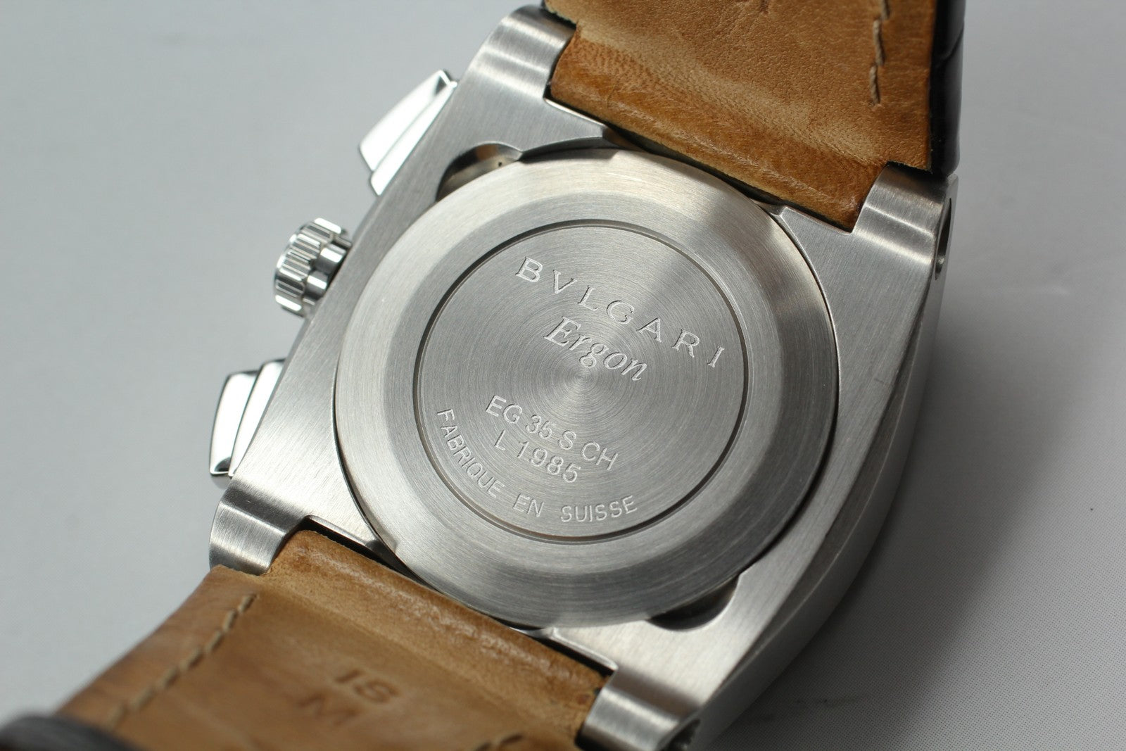 Exc+5*Box BVLGARI Elgon EG35SCH Black Dial Automatic Men's Watch 35mm From JAPAN