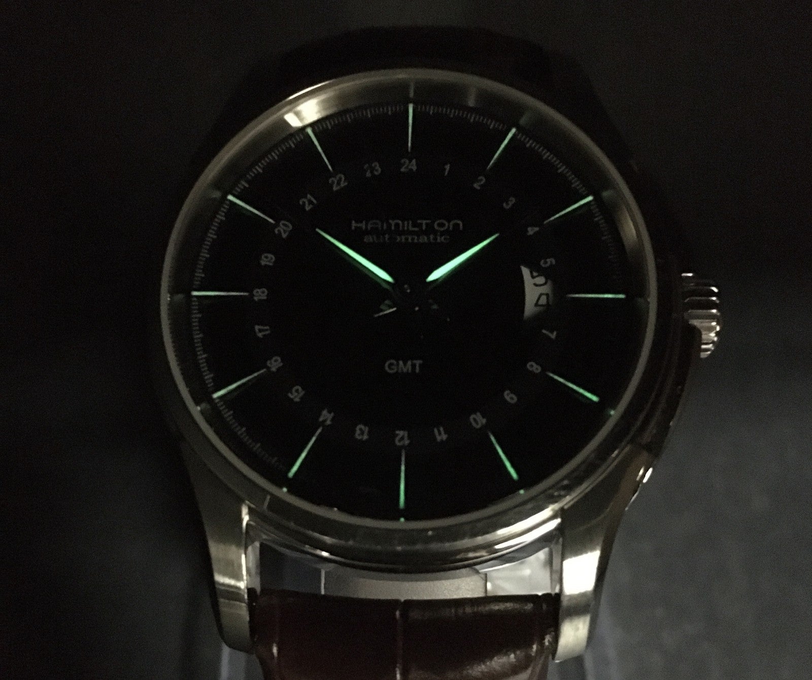 Exc+5* Hamilton Jazzmaster Traveler GMT Automatic Black Men's Watch 42mm JAPAN