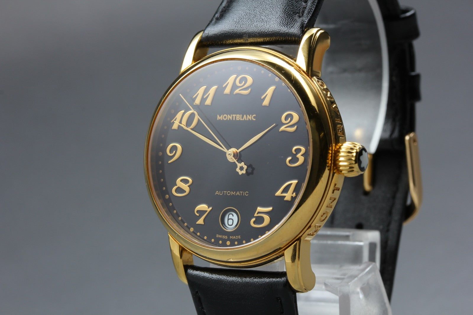 MONTBLANC Meisterstuck 7004 Automat Black Dial Men's Watch 35mm JAPAN Box