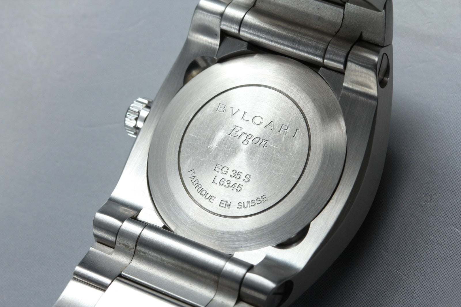 BVLGARI Ergon EG35S Black Dial Automatic Date Black Men's Watch 35mm JAPAN Box