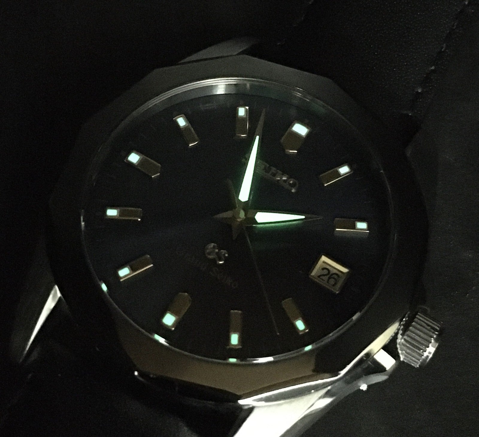 New Batt* SEIKO Grand Seiko 8J56-8000 SBGF003 Blue Quartz Men's Watch 36mm Exc+5