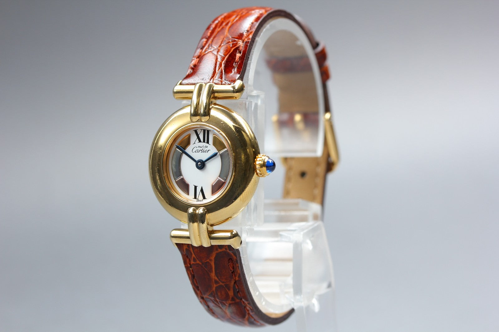 Cartier Must Colisee Vermeil 590002 Brown Gold Women's Quartz Watch Vintage