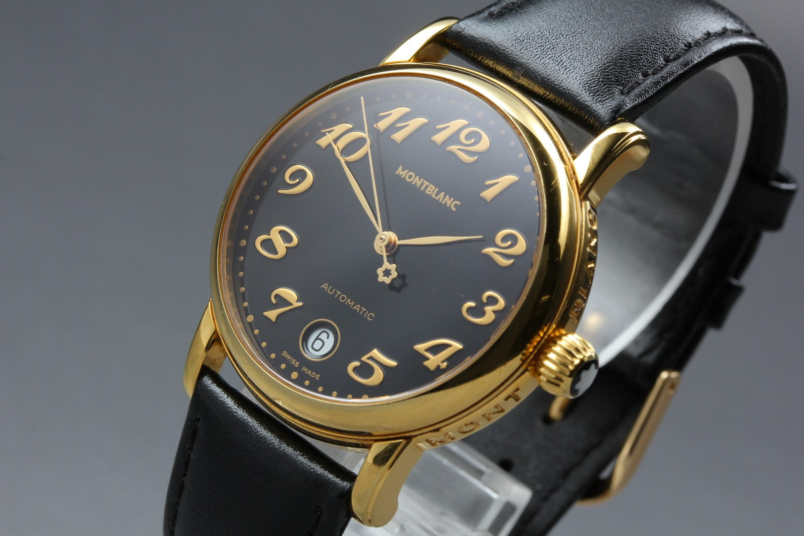 MONTBLANC Meisterstuck 7004 Automat Black Dial Men's Watch 35mm JAPAN Box