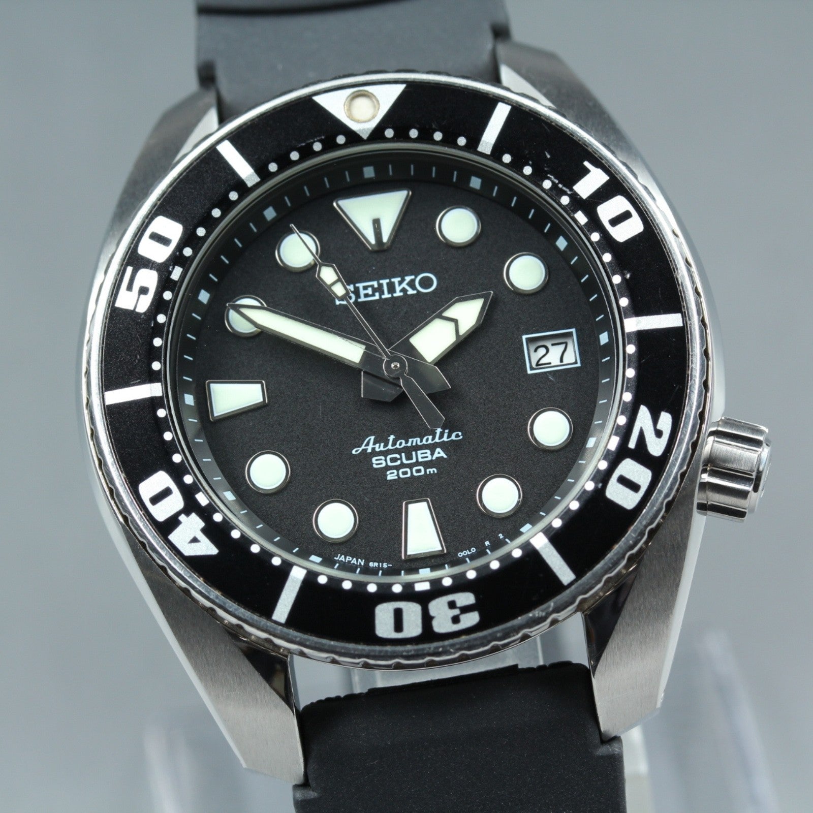 SEIKO Prospex 6R15-00G0 Black Automatic Date Men's Watch 45mm JAPAN