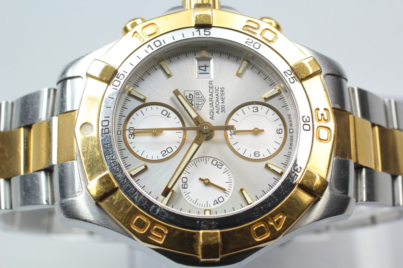 TAG Heuer Aquaracer CAF2120 Automatic Chronograph Men's Watch 42mm Exc+5 w/Paper