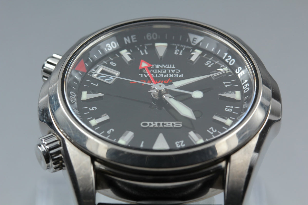 SEIKO Alpinist 8F56-00D0 SBCJ019 Perpetual Calendar Titanium Men's Watch JAPAN