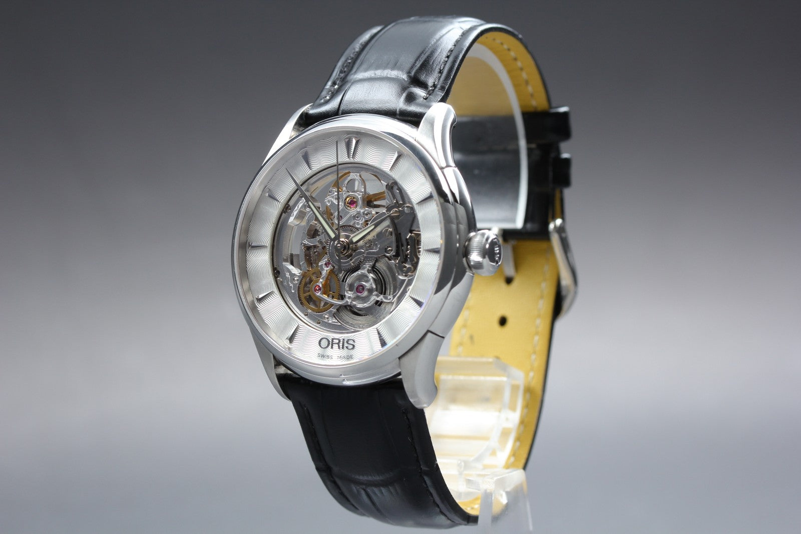 ORIS Artelier Skeleton 7591-01 Date Silver Black 39mm Automatic Men's Watch
