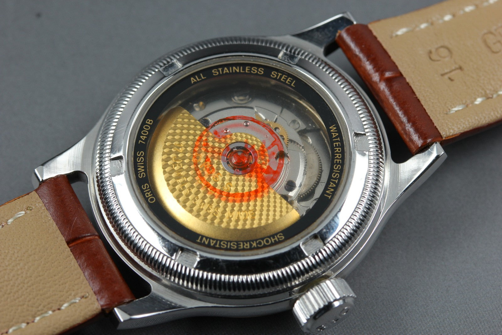 Vintage ORIS Big Crown Pointer Date 7400B Automatic Cream Men's Watch 32mm JAPAN