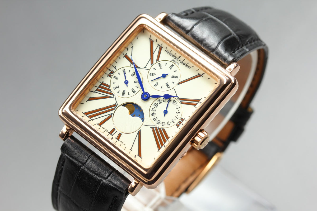FREDERIQUE CONSTANT FC265X3C4/5/6 Moon Phase Ivory Gold 34mm Quartz Men's Watch