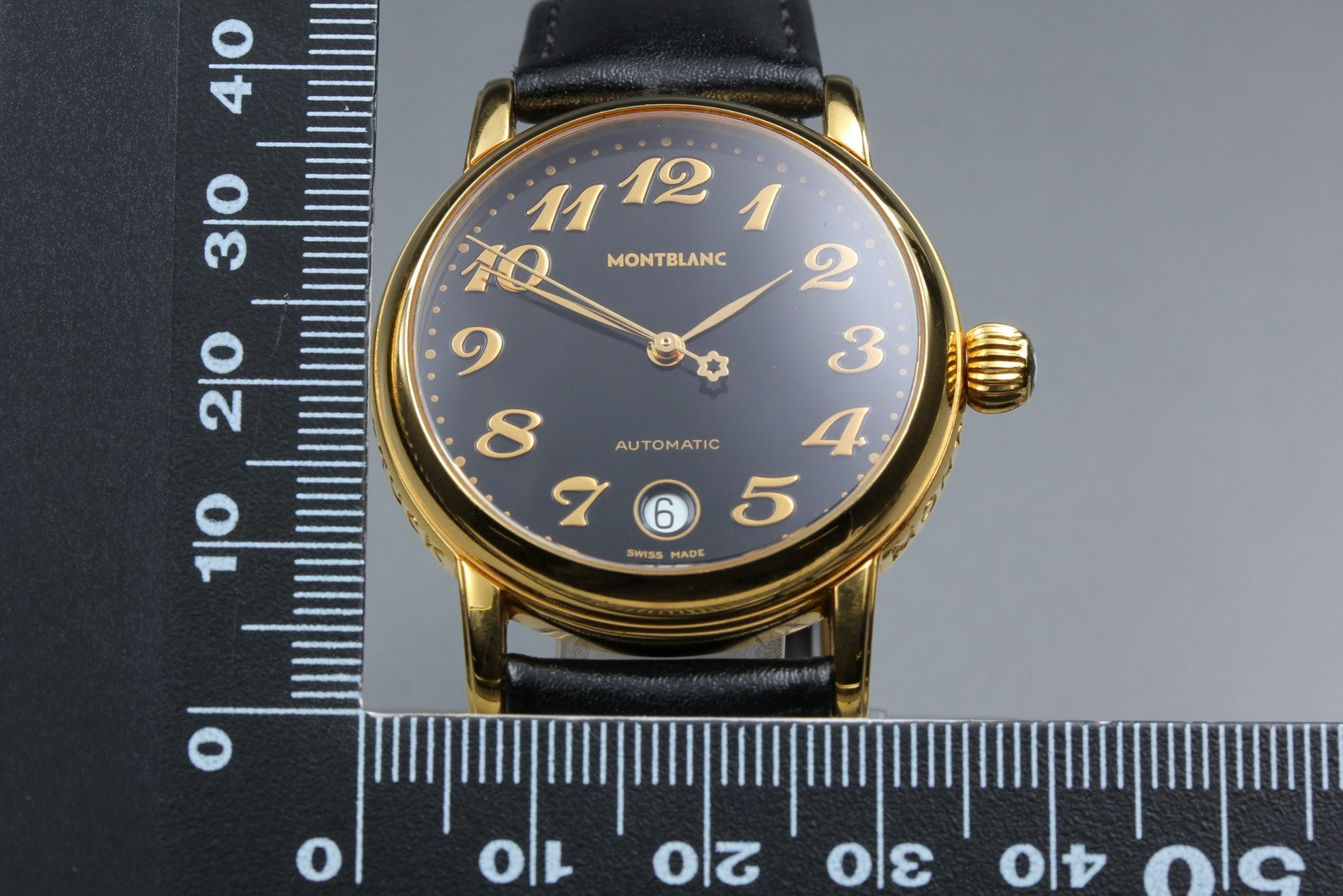 MONTBLANC Meisterstuck 7004 Automat Black Dial Men's Watch 35mm JAPAN Box