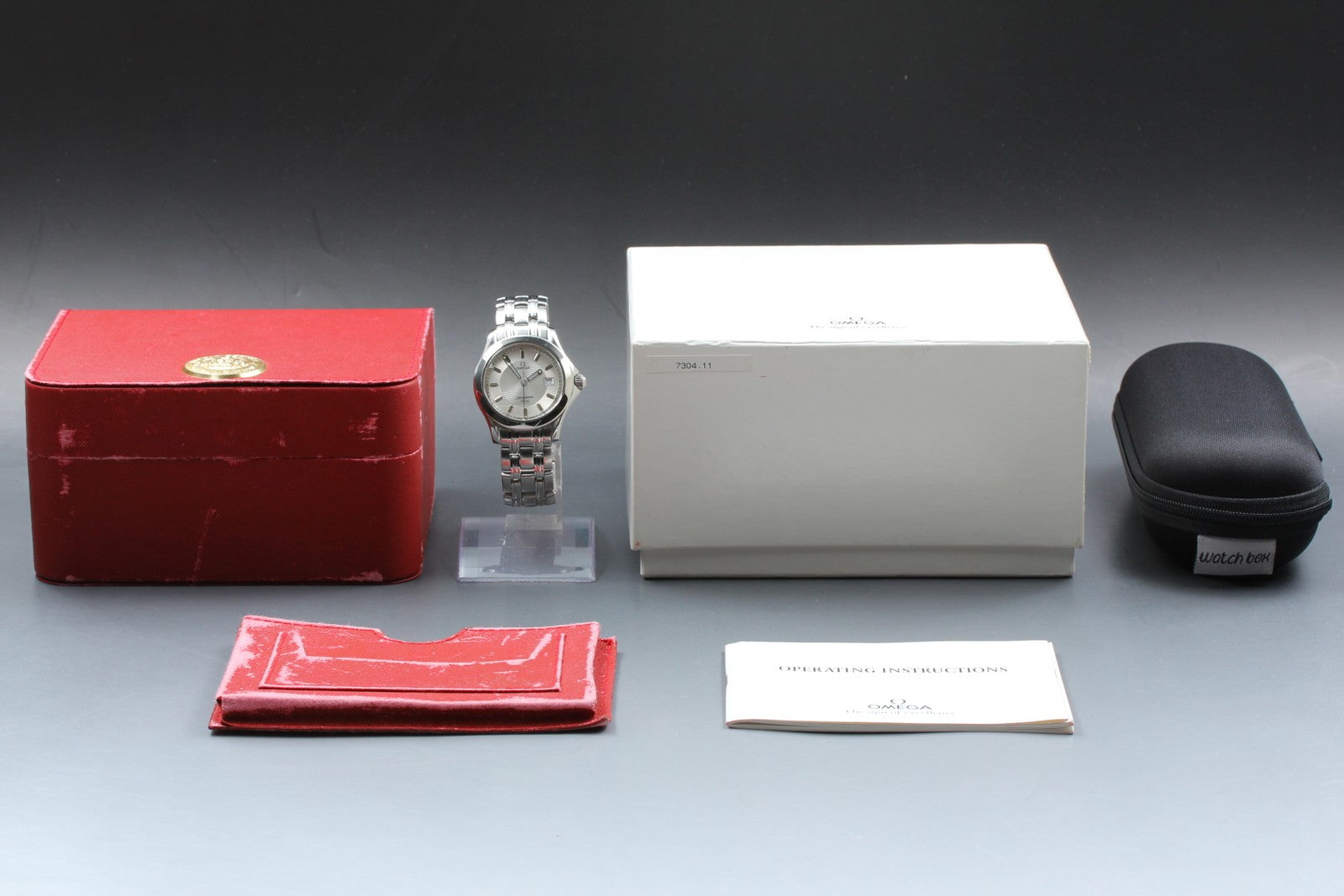 Near MINT- Box Omega Seamaster 120M 2511.31 Cal.1538 Silver Qz 36mm Men's Watch