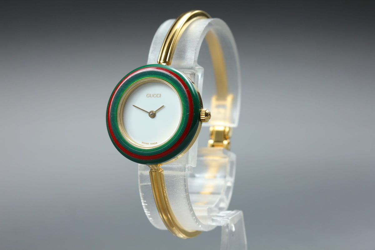 New Batt GUCCI Change Bezel 11/12.2 12Color Women's Quartz Watch 25mm From JAPAN