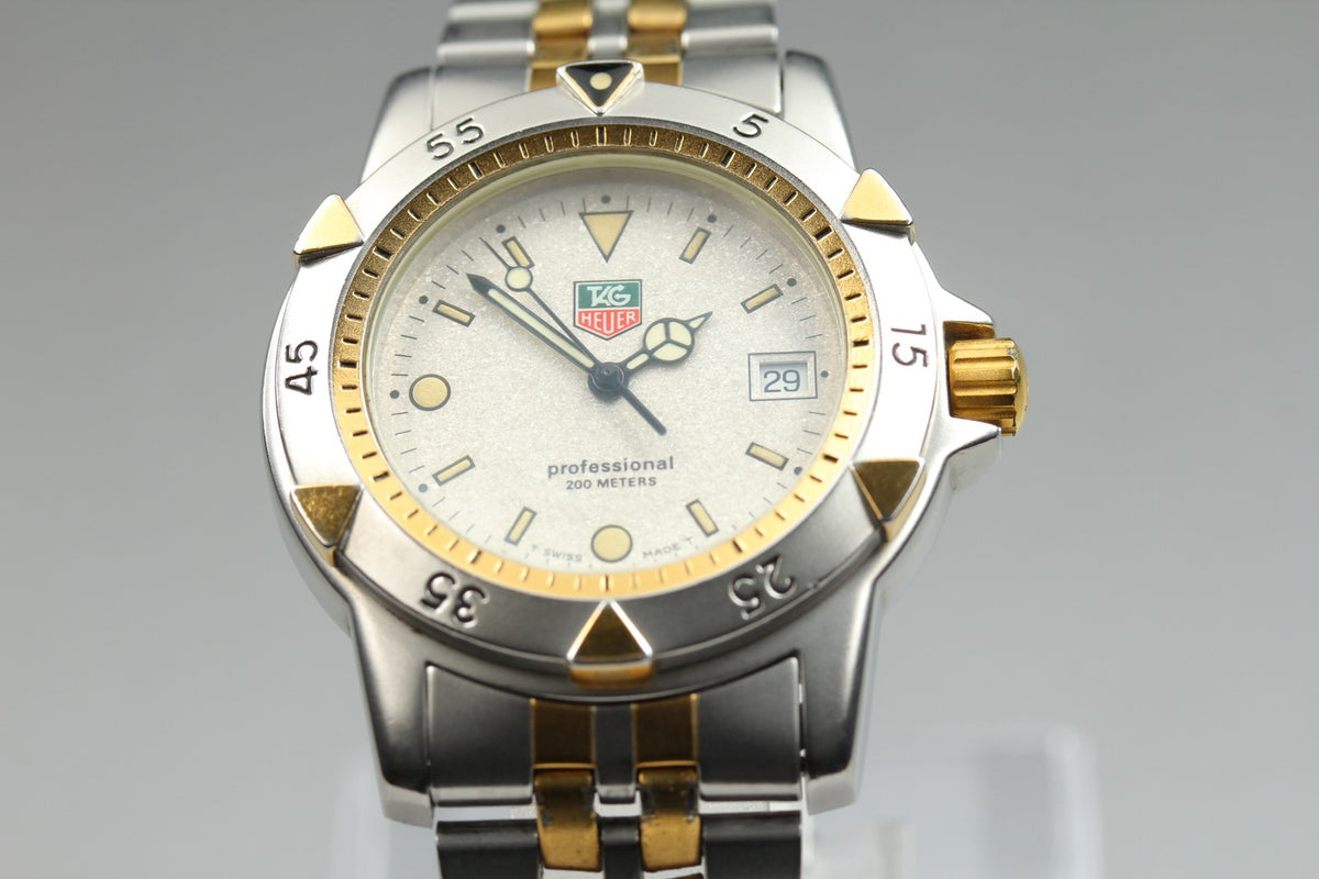 TAG Heuer Professional 955.713G Quartz Ivory Dial Date Men's Watch 36mm JAPAN
