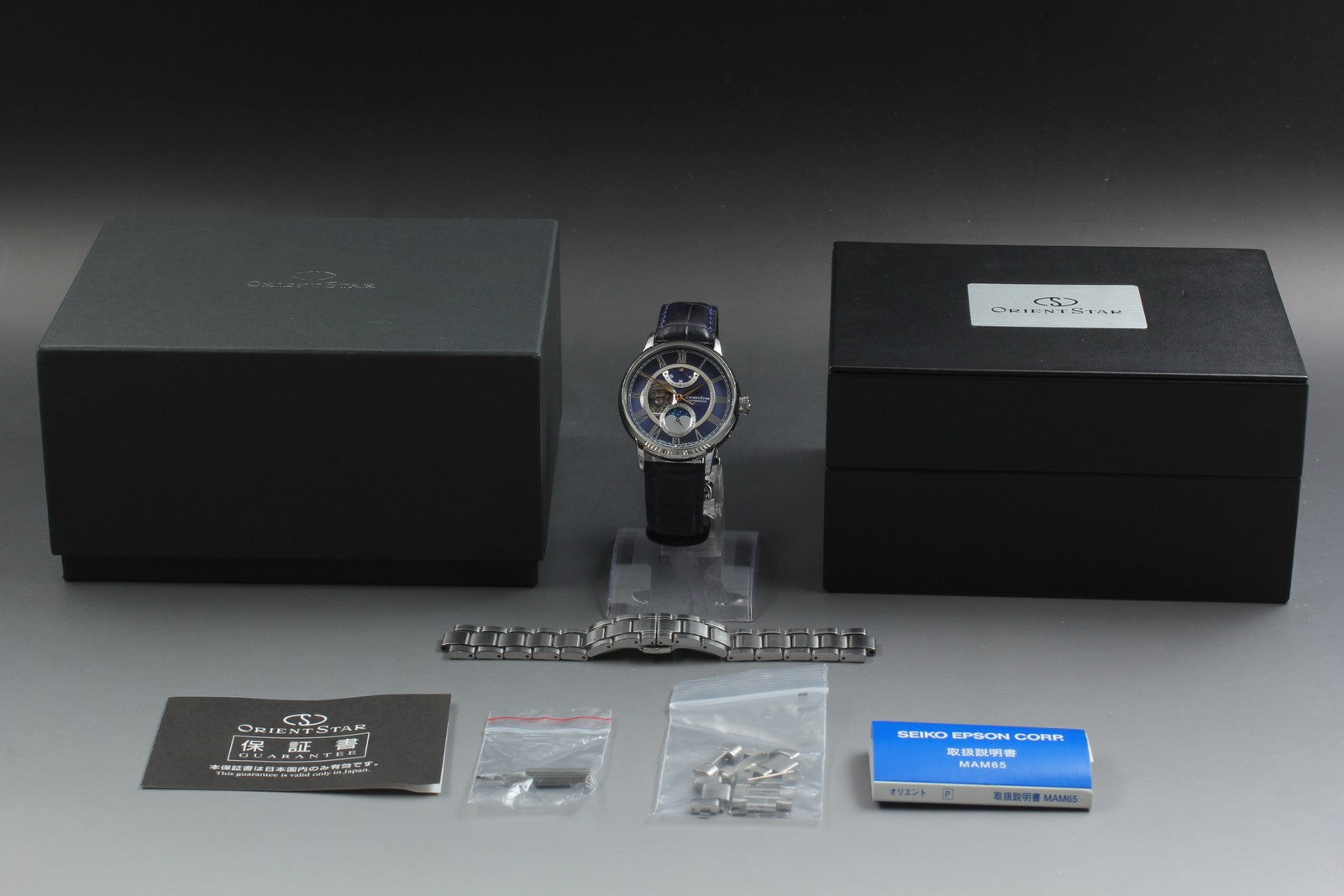 Exc+5 Box Orient Star Mechanical Moonphase F7X6-UAA0 Automatic Blue Men's Watch