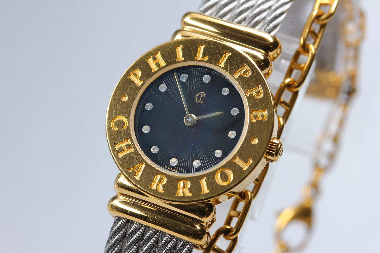 PHILIPPE CHARRIOL St.Tropez Black Dial 12 Stones 28.8.1329 24mm Qz Women's Watch