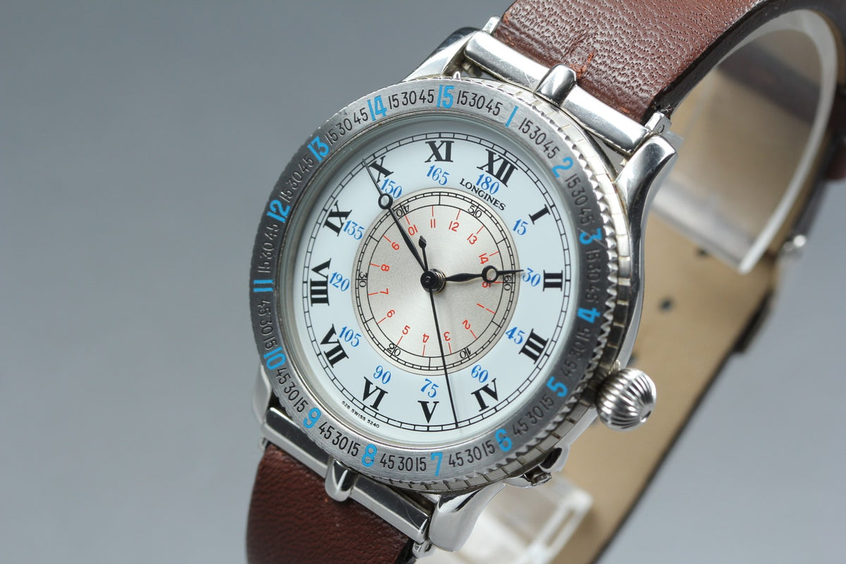 LONGINES Lindbergh Hour Angle L628.5240 Automatic White Men's Watch 37mm JAPAN