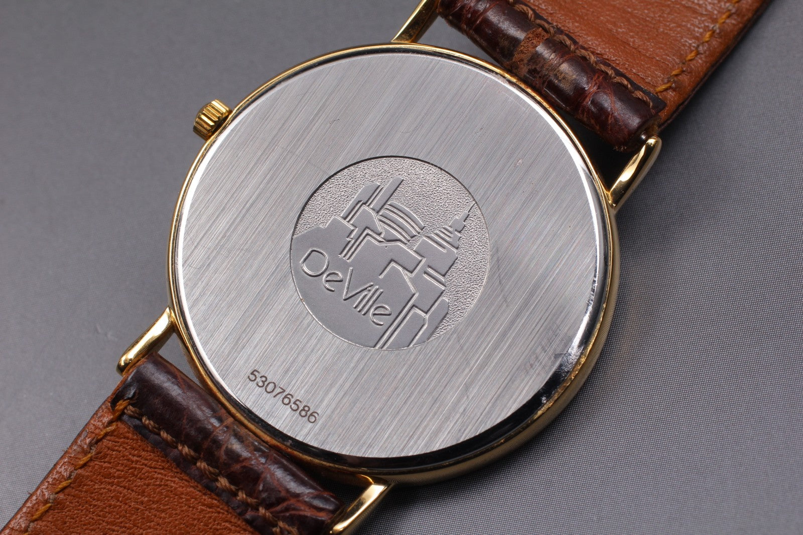 OMEGA DeVille 1378 195.0075.2 Gold Dial Quartz Men's Watch 32mm From JAPAN