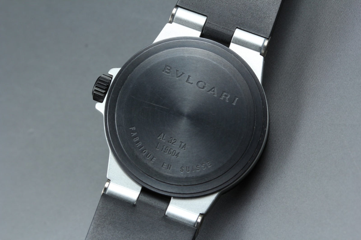 New Batt Vintage BVLGARI Aluminum Date AL32TA Quartz Unisex Watch 32mm JAPAN Box