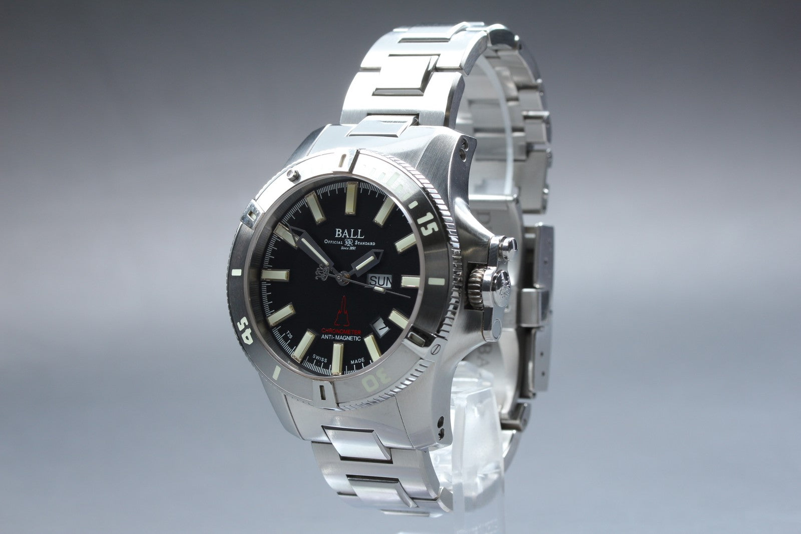 Exc+5*Box BALL Engineer Hydrocarbon DM2036A Black Automatic Men's Watch 44mm JP