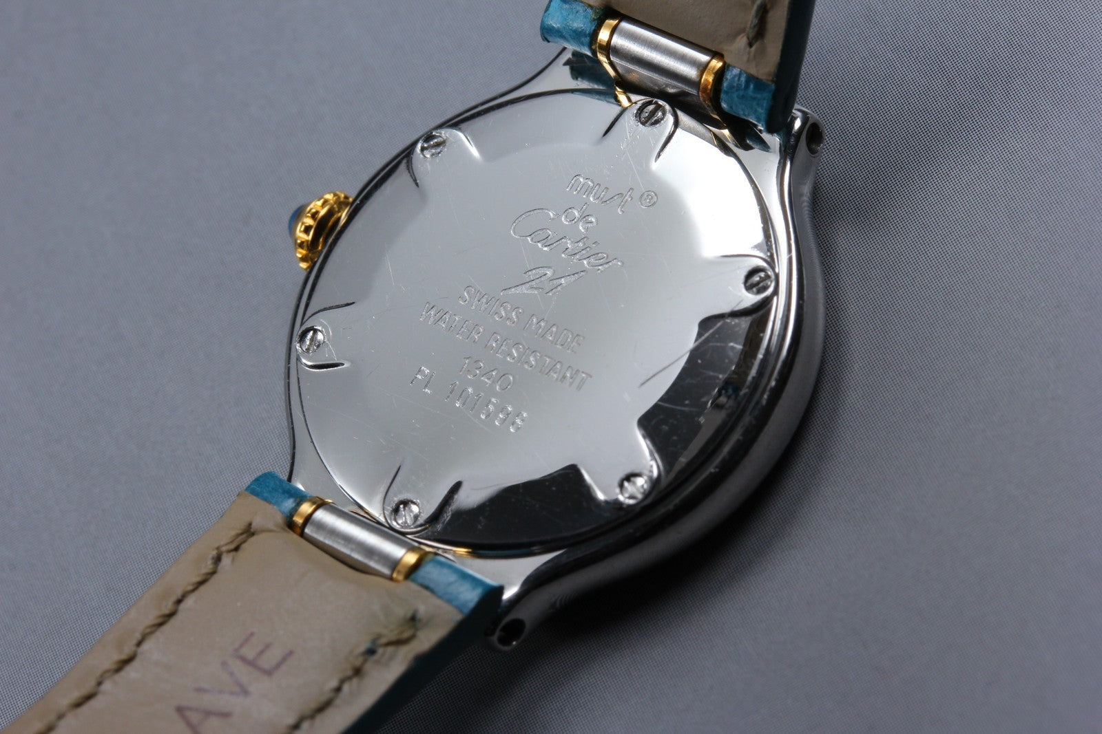 Exc+5 Box Cartier Must de Cartier 21 1340 Blue Silver 27mm Women's Quartz Watch